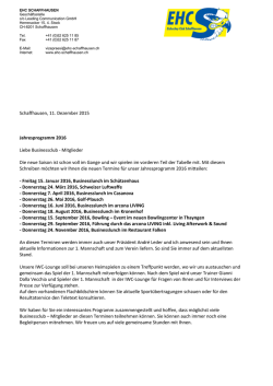 Jahresprogramm 2016