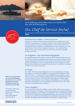 Stv. Chef de Service (m/w)