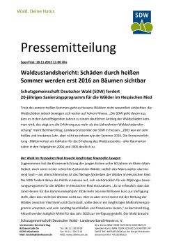 Pressemitteilung - Schutzgemeinschaft Deutscher Wald Oberursel