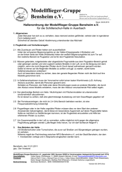 Hallenordnung - Modellflieger
