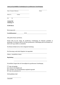 Formular Antrag auf gerichtliche Genehmigung der geschlossenen