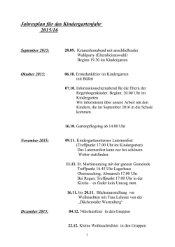 Jahresplan 2015/2016