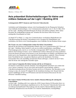 Axis präsentiert Sicherheitslösungen für kleine und mittlere