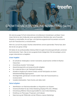 GROWTH HACKER/ ONLINE MARKETING (w/m)