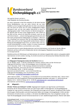 Newsletter Aug-Sep 15 - Bundesverband Kirchenpädagogik
