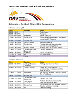 Schedule – Softball Clinic DBV Convention