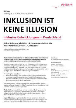 INKLUSION IST KEINE ILLUSION