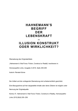 Illusion, Konstrukt oder Wirklichkeit