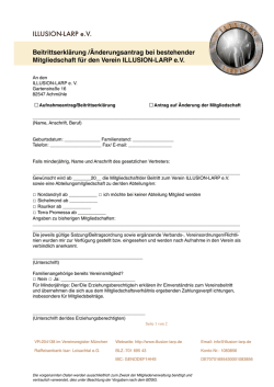 ILLUSION-LARP e.V. Beitrittserkl&auml;rung /&Auml;nderungsantrag bei