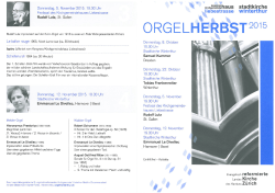 Donnerstag, 5. November 2015, 19.30 Uhr Festsaal des