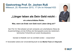 Gastvortrag Prof. Dr. Jochen Ruß