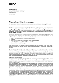 Pilze auf Solaranlagen (PDF, 3 Seiten, 173 KB)