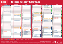 Interreligiöser Kalender 2016