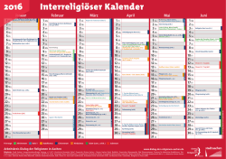 Interreligiöser Kalender 2016