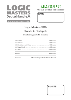 Logic Masters 2015 Runde 4: Gestapelt