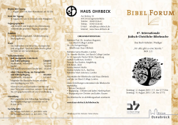 47. Internationale Jüdisch-Christliche Bibelwoche