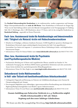 Krankenhaus Schwarzach sucht