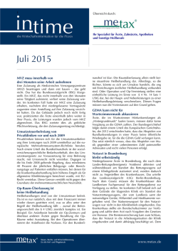 intime Juli 2015 - metax® Steuerberatungsgesellschaft mbH