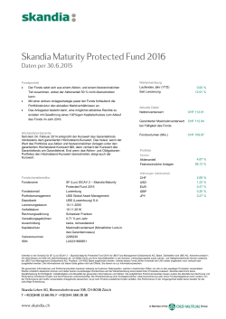 Skandia Maturity Protected Fund 2016