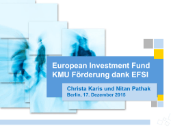 European Investment Fund KMU Förderung dank EFSI