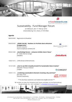Sustainability - Fund Manager Forum - E