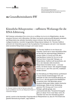 Künstliche Riboproteine - raffinierte Werkzeuge für die RNA