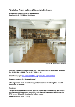 Fürstliches Archiv zu Sayn-Wittgenstein-Berleburg