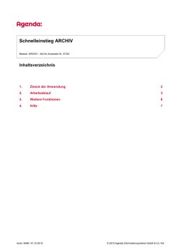 Schnelleinstieg ARCHIV