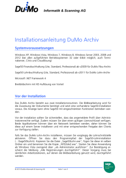 Installationsanleitung DuMo Archiv