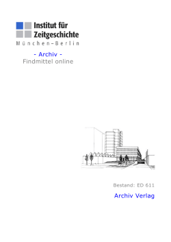 Archiv Verlag - Institut für Zeitgeschichte