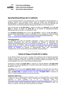 Sprachprüfung Niveau B2 in Ladinisch Esame di lingua di livello B2