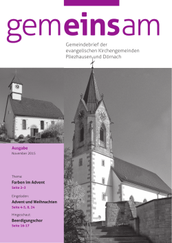 Nov 2015 - Evangelische Kirchengemeinden Pliezhausen und