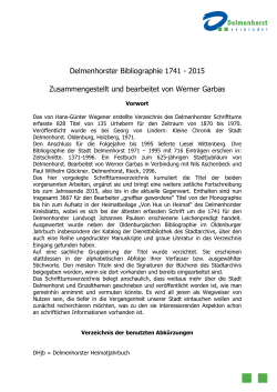 Delmenhorster Bibliographie 1741 - 2015