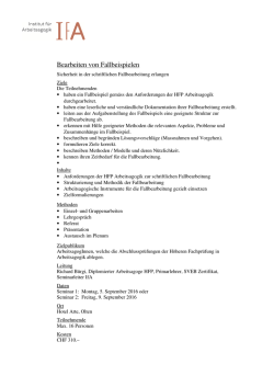 Bearbeiten von Fallbeispielen - Institut f&uuml;r Arbeitsagogik IfA