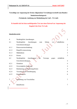 Dokument Nr. 4.1/ 2015-07-14 Stand: 14.07.2015 Vorschl&auml;ge zur