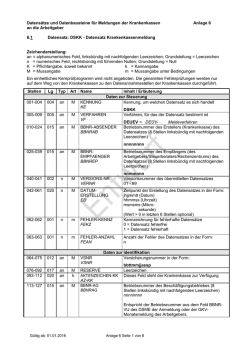 Datensätze und Datenbausteine für Meldungen der Krankenkassen