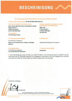 BESCHE - Oliver Stiess Weinkommission