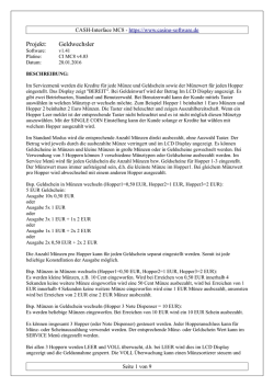 Handbuch Geldwechsler Steuerung