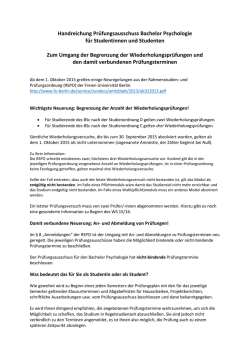 Handreichung des Pr&uuml;fungssausschusses