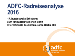 ADFC-Radreiseanalyse 2016 Präsentation
