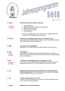 Jahresprogramm 2015 - Kakteenfreunde Offenburg