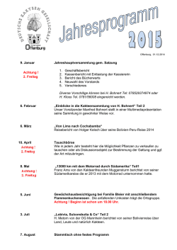 Jahresprogramm 2015 - Kakteenfreunde Offenburg