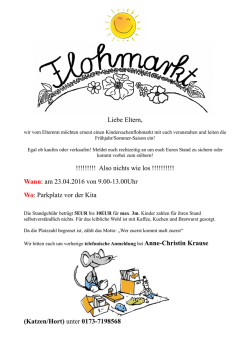 Liebe Eltern, !!!!!!!!! Also nichts wie los !!!!!!!!!! Wann: am 23.04.2016