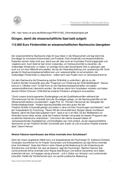 D&uuml;ngen, damit die wissenschaftliche Saat bald aufgeht 112.000