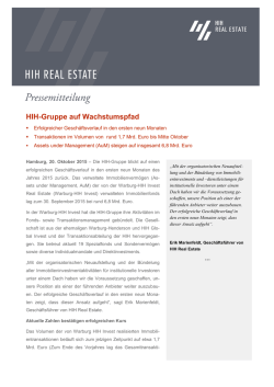 HIH-Gruppe auf Wachstumspfad