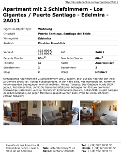 Apartment mit 2 Schlafzimmern - Los Gigantes / Puerto Santiago