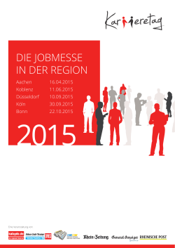die jobmesse in der region - MVR Media Vermarktung Rheinland