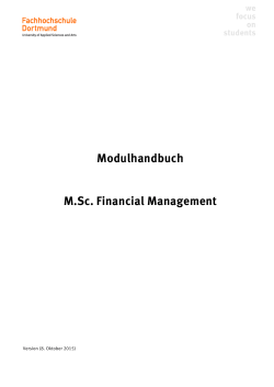 Modulhandbuch M.Sc. Financial Management