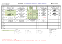 Stundenplan für Internationales Management