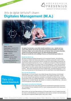 Digitales Management - Hochschule Fresenius